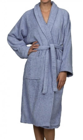 Superior Egyptian Cotton Unisex Terry Cotton Bath Robe Blue Small