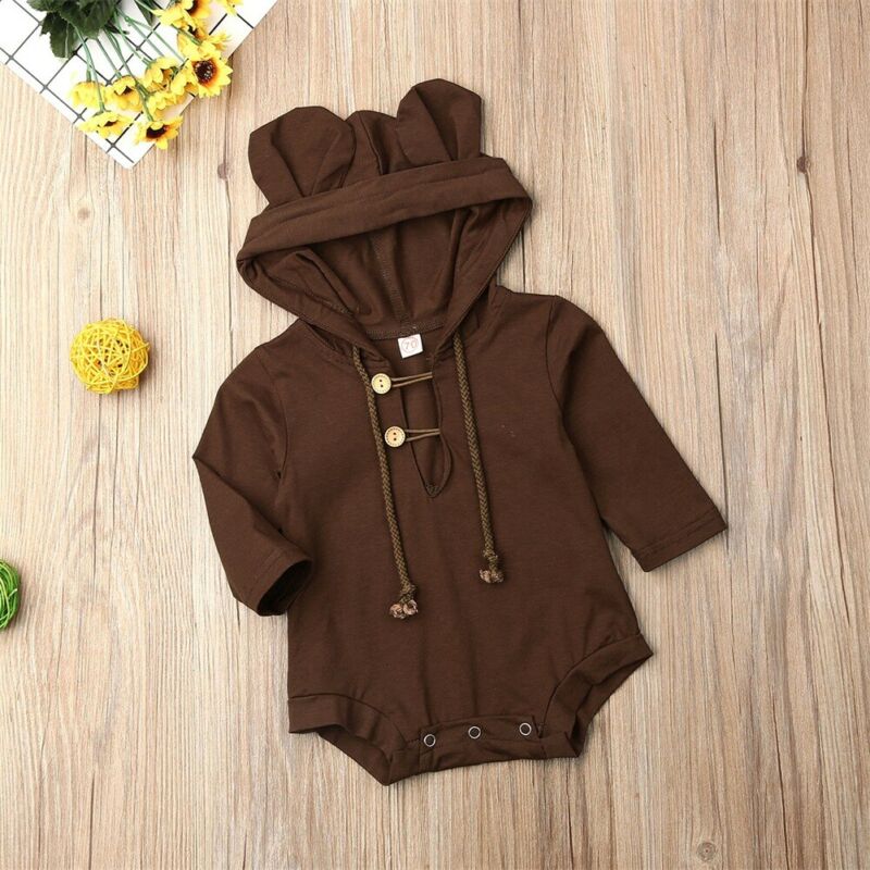 0 18M Baby Ear Hooded Bodysuit Newborn Baby Girl
