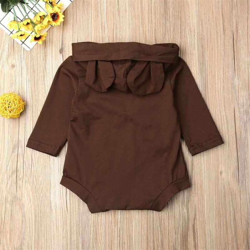 0 18M Baby Ear Hooded Bodysuit Newborn Baby Girl