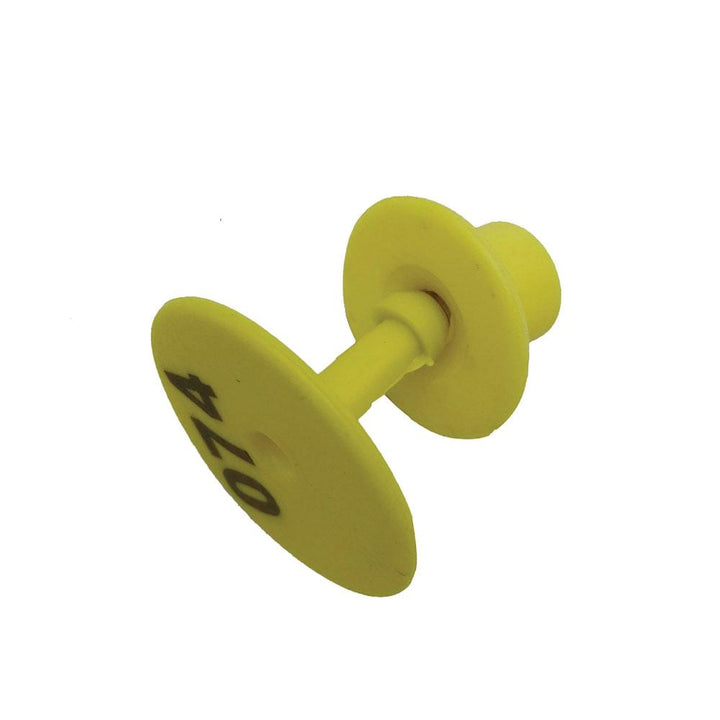 1-100 Cattle Number Ear Tags Set - Round Yellow Pig Sheep Goat