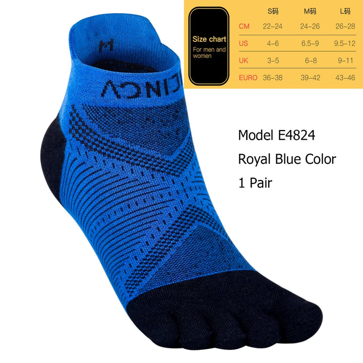 AONIJIE Sports Run Low Cut Athletic Five Toe Socks Quarter Toesocks For Running Marathon Race Trail