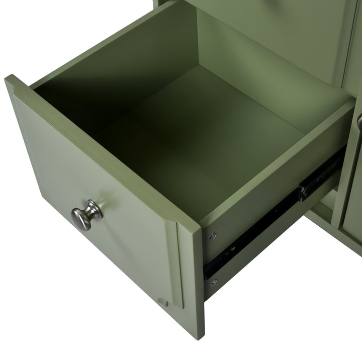 Retro Style 30'' Bathroom Vanity with Ceramic Sink Combo, Freestanding