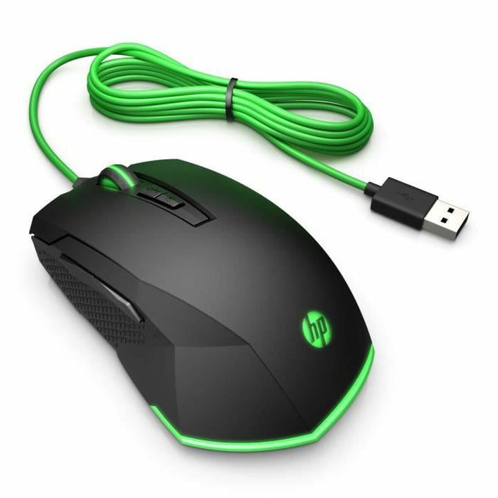 Mouse HP Pavilion 200 Black Green Gaming With cable