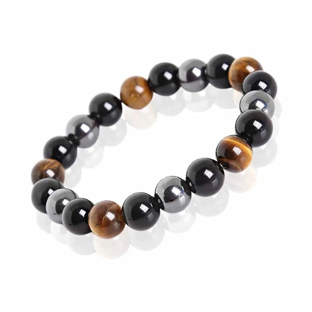 Man Bracelets Magnetic Hematite Tiger Eye Black Obisidian Triple Protection Health Care Women's Bracelet Weight Loss JewelryGift