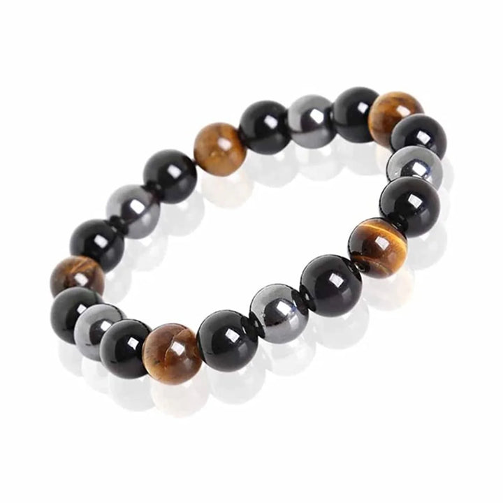 Man Bracelets Magnetic Hematite Tiger Eye Black Obisidian Triple Protection Health Care Women's Bracelet Weight Loss JewelryGift