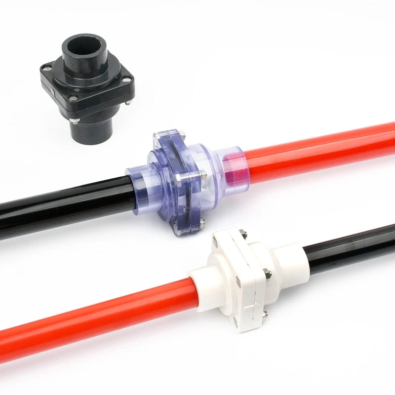 1PC 25~63mm PVC Flap Check Valve Fish Tank Accessories Garden Irrigation One-Way Valve Aquarium Industrial Pipe Non-Return Valve