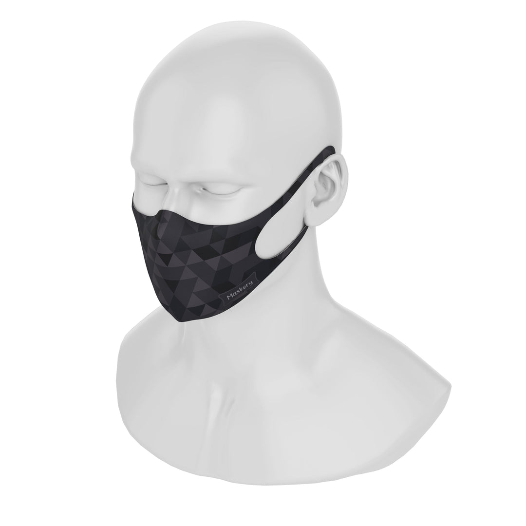 Maskery Design Face Mask Triangle of Black Shades