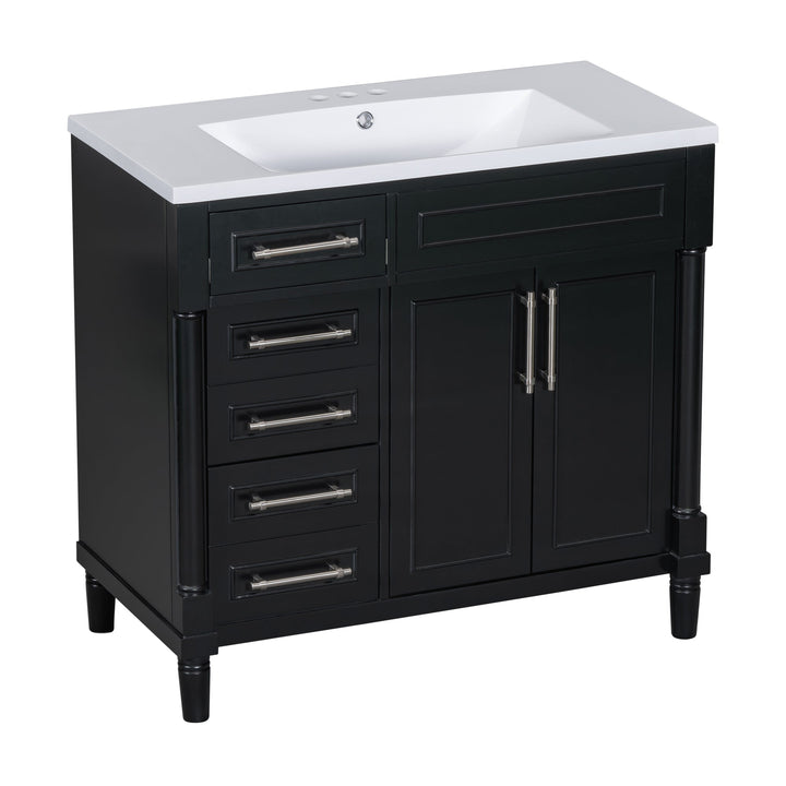 36'' Bathroom Vanity with Top Resin Sink, Freestanding Bathroom
