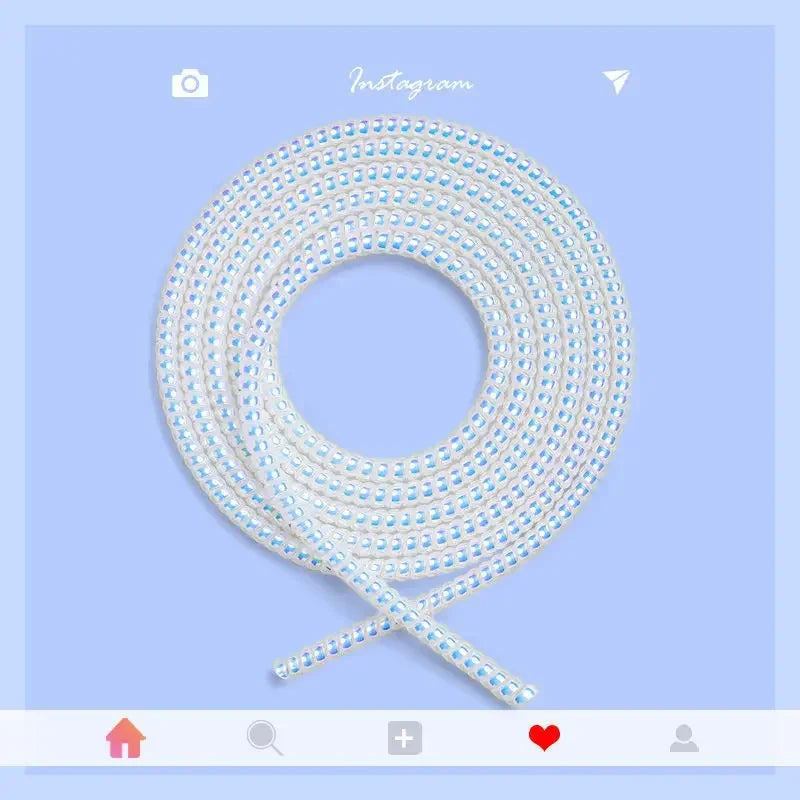 New 1.5M Plating Color TPU Spiral USB Charging Cable Protector for IPhone Samsung Xiaomi Line Protection Cable Organizer