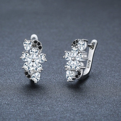 Sweet Cool Style Flower Zircon Ear Studs Female Christmas Creative