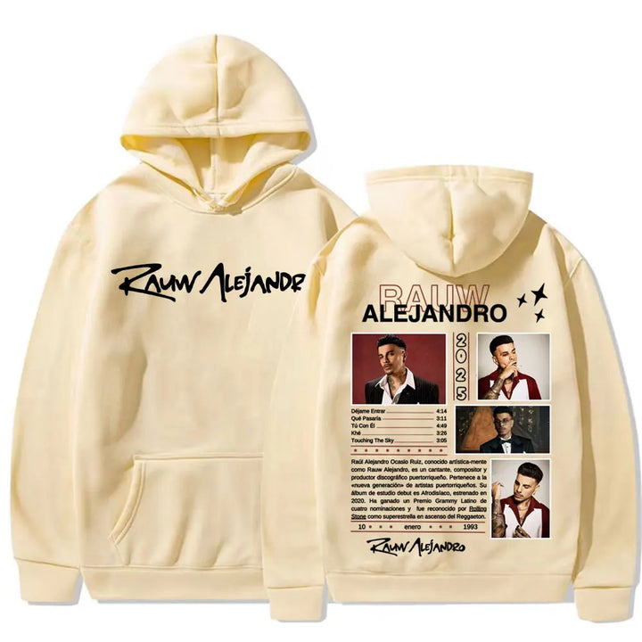 Rapper Rauw Alejandro 2025 Tour Merch Pullovers Men Women Fashion Trend High Quality Hoodies Casual Fleece Bodywarmer Sweatshirt
