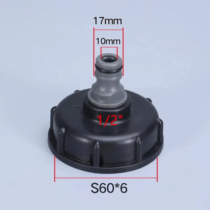 1/2" 3/4" IBC Tank Valve Adapter Hose Garden Water Connector 60mm Coarse Thread Replacement Valve Fitting Parts
