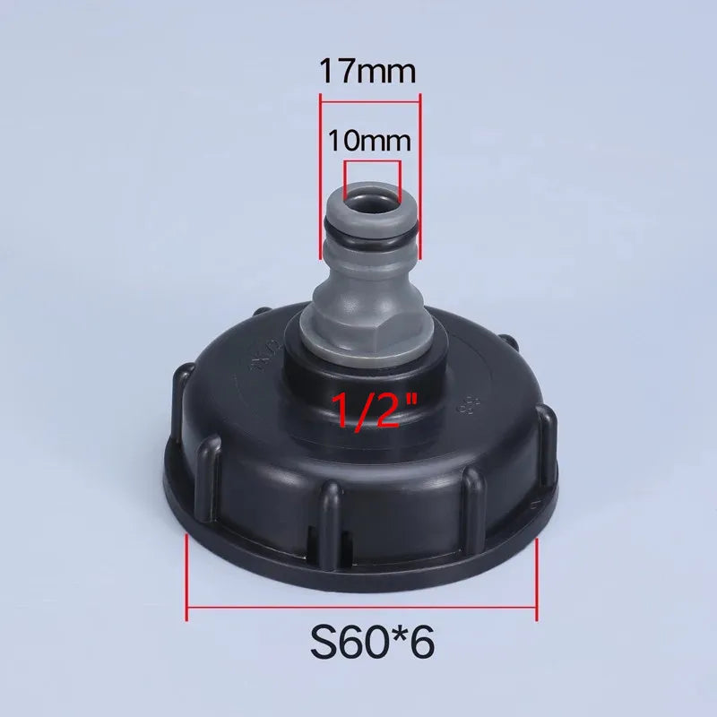 1/2" 3/4" IBC Tank Valve Adapter Hose Garden Water Connector 60mm Coarse Thread Replacement Valve Fitting Parts