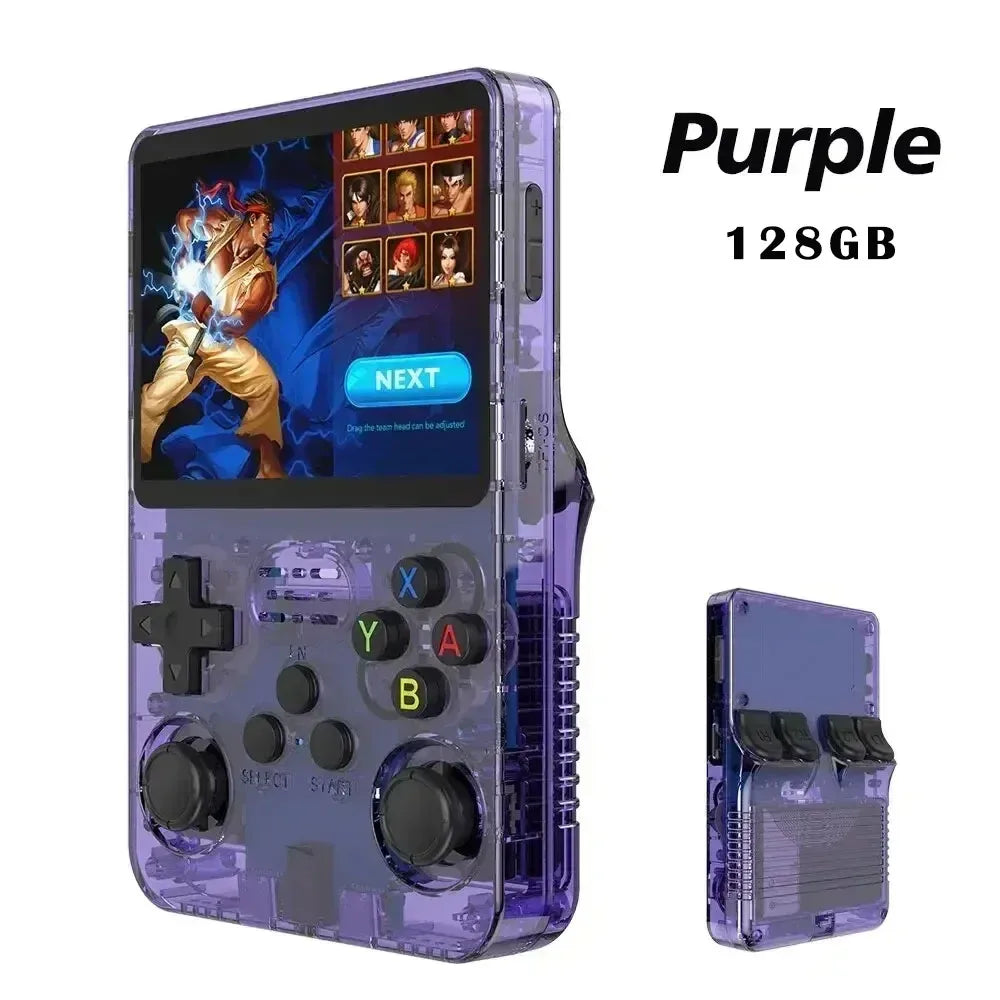 R36S Retro Video Handheld Game Console Linux System 3.5 in IPS Screen  3000mAH Battery 64G/128G TF Card Preinstalled Games