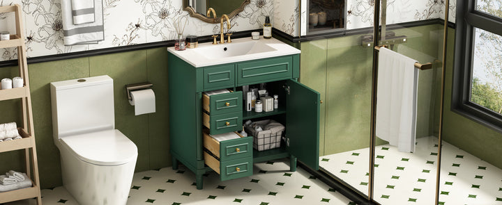 30' Bathroom Vanity with Sink, Freestanding Bathroom Storage Vanity