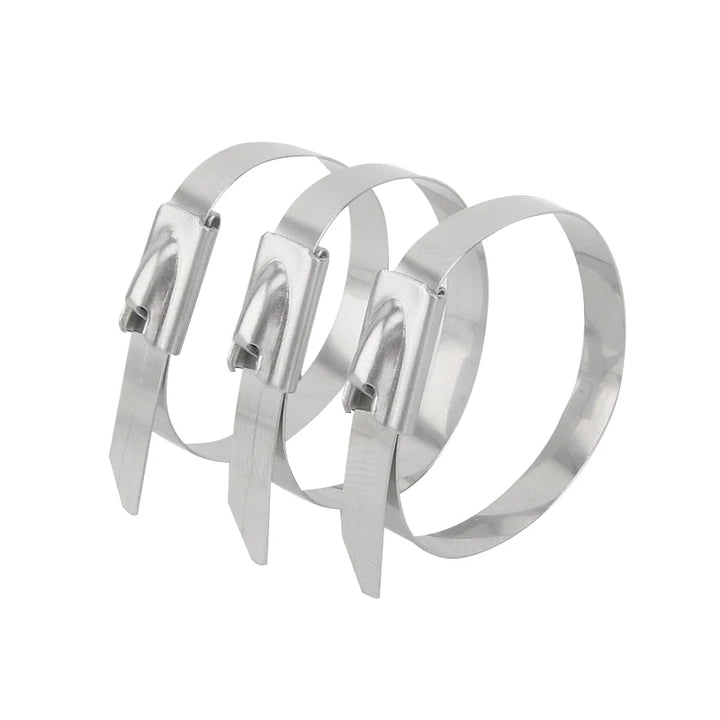 20/40Pcs Stainless Steel Cable Ties Reusable Self-sealing Fastening Ring Cable Tie Multi-Purpose Metal Hardware Cable Organizer