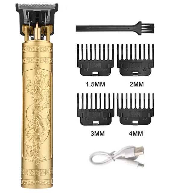 2025 T9 HairClipper Beard Shaving Body Hair Trimmer Clippers Electric Machine Men Haircut Machine 0mm Barber ShaverDragon Carved