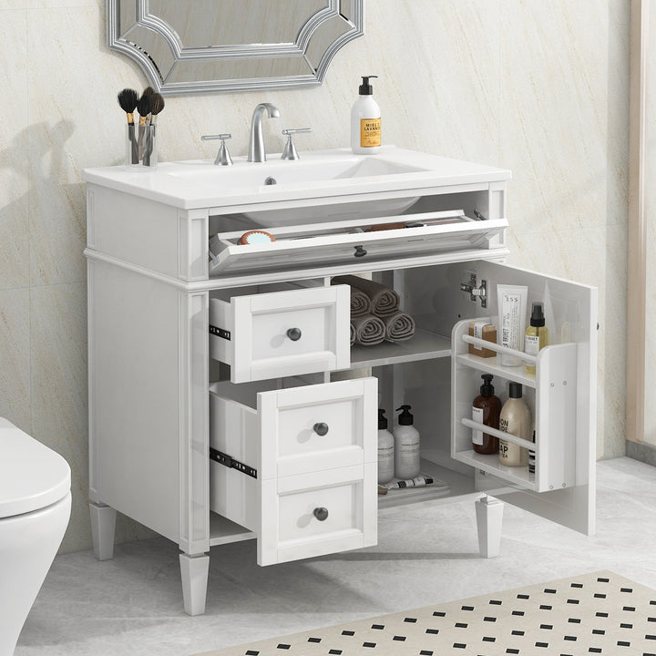 30'' Bathroom Vanity with Top Sink, Modern Bathroom Storage Cabinet