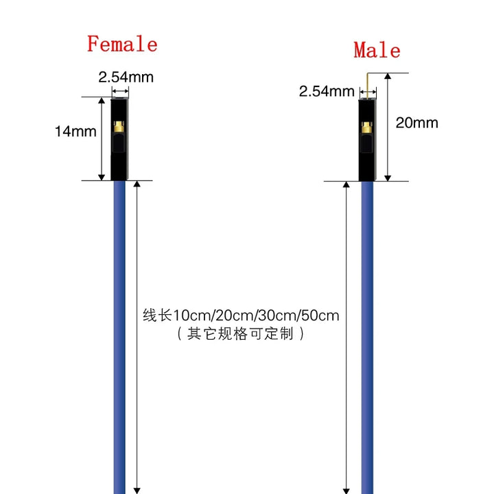 10pcs 26AWG 22AWG DuPont 2.54 Ultra Soft Silicone DuPont Wire 30-core Ultra soft Female to Female to Male to male 1-pin cable