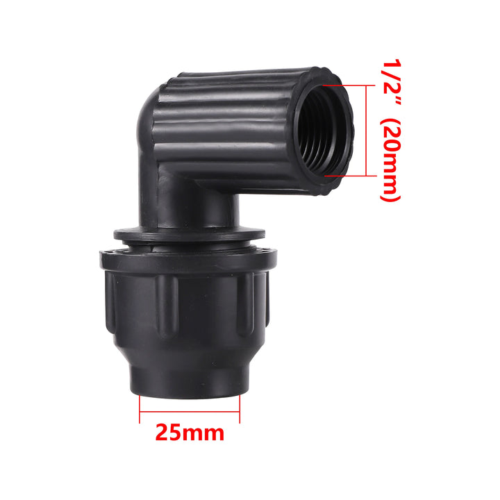 1/2" 3/4" to 20/25/32mm Elbow Reducer Garden Agriculture Irrigation PE Pipe Fitting Thread Elbow Reducer