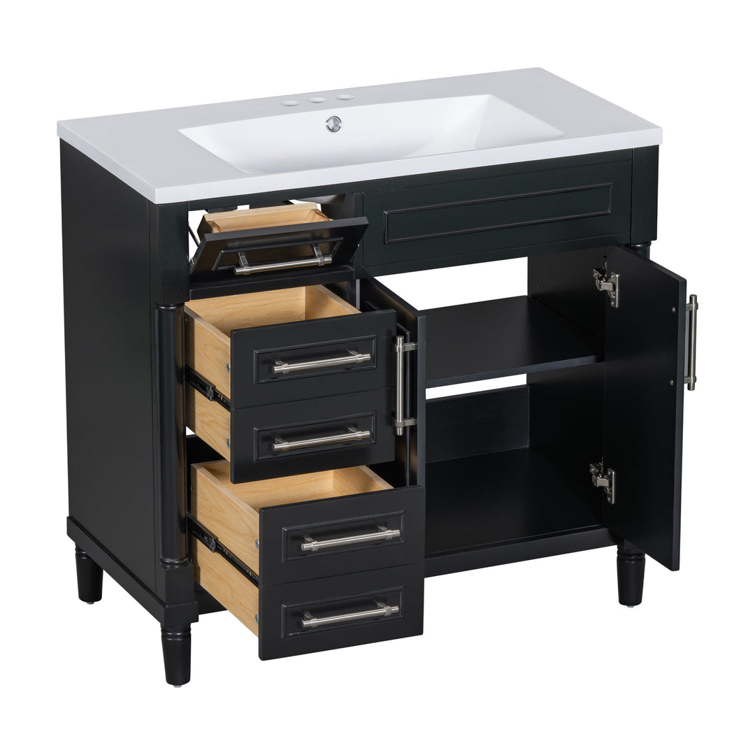 36'' Bathroom Vanity with Top Resin Sink, Freestanding Bathroom