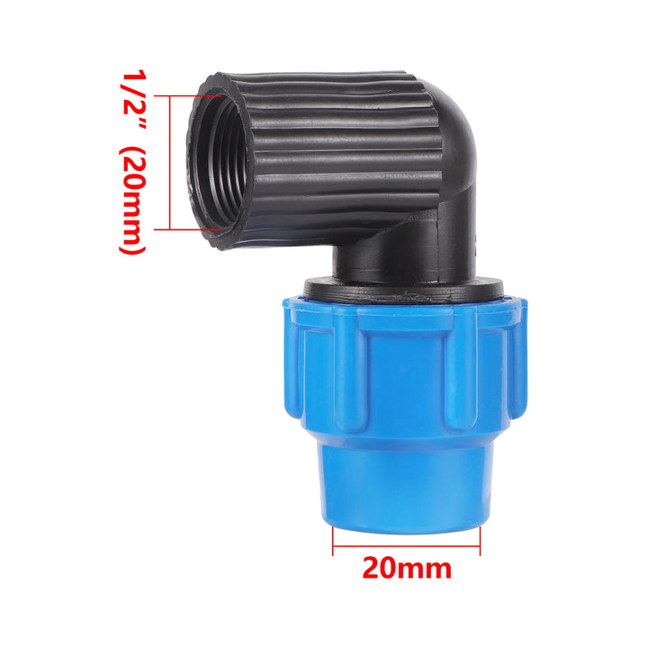 1/2" 3/4" to 20/25/32mm Elbow Reducer Garden Agriculture Irrigation PE Pipe Fitting Thread Elbow Reducer