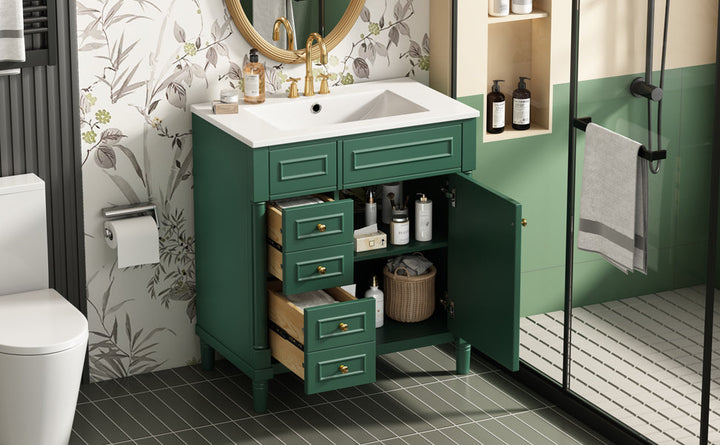 30' Bathroom Vanity with Sink, Freestanding Bathroom Storage Vanity