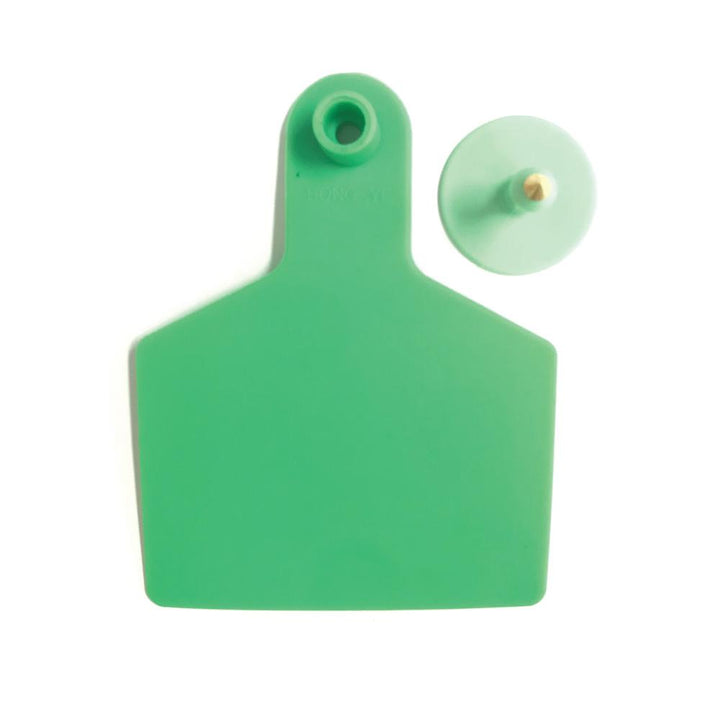 100x Cattle Ear Tags 7.5x10cm Set - XL Green Blank Cow Sheep Livestock