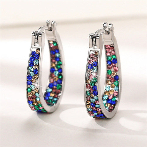 European And American Colorful Ear Clip Fashion Diamond Women's