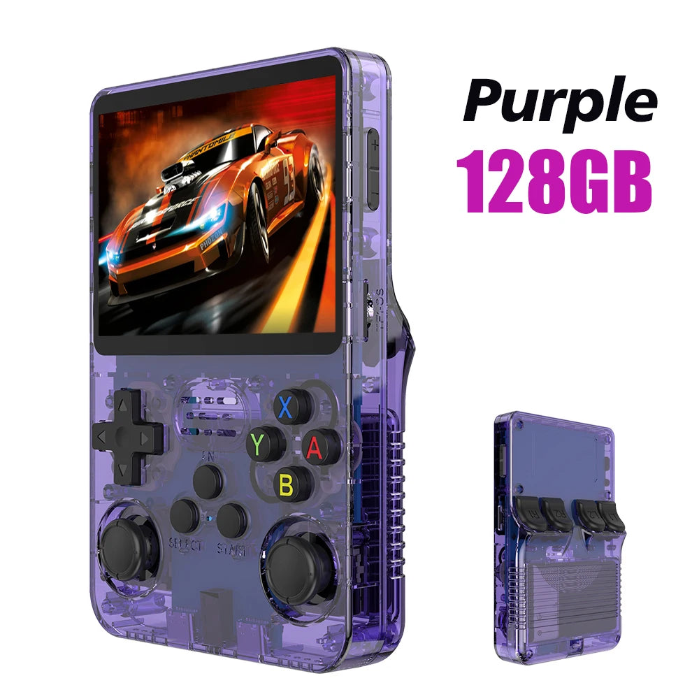 R36S Retro Video Handheld Game Console Linux System 3.5 in IPS Screen  3000mAH Battery 64G/128G TF Card Preinstalled Games