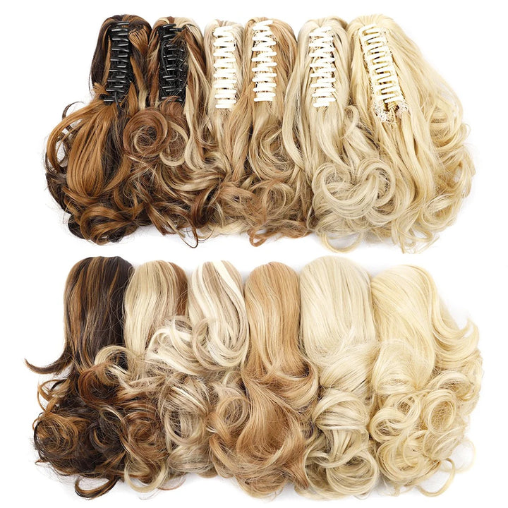 Synthetic Claw Clip On Ponytail Wavy False Hair Extension Hairpiece for Women Accessories