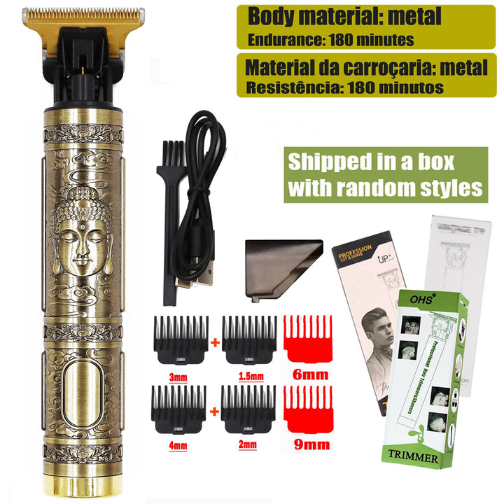 Vintage USB Fast Charging Cordless Hair Clipper Trimmer Portable Electric Shaver Professional Barber Hair Cutting Machine