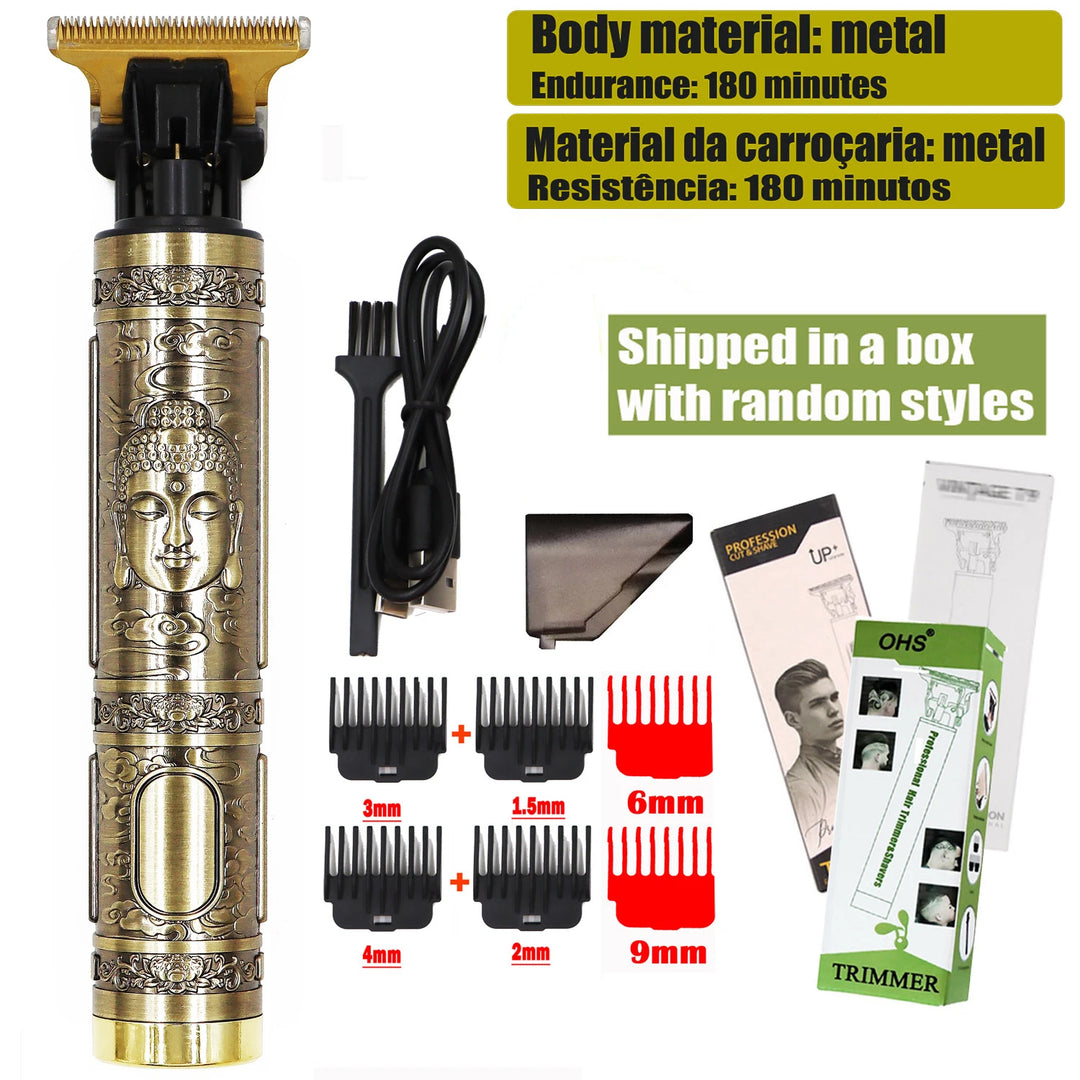 2025 T9 HairClipper Beard Shaving Body Hair Trimmer Clippers Electric Machine Men Haircut Machine 0mm Barber ShaverDragon Carved