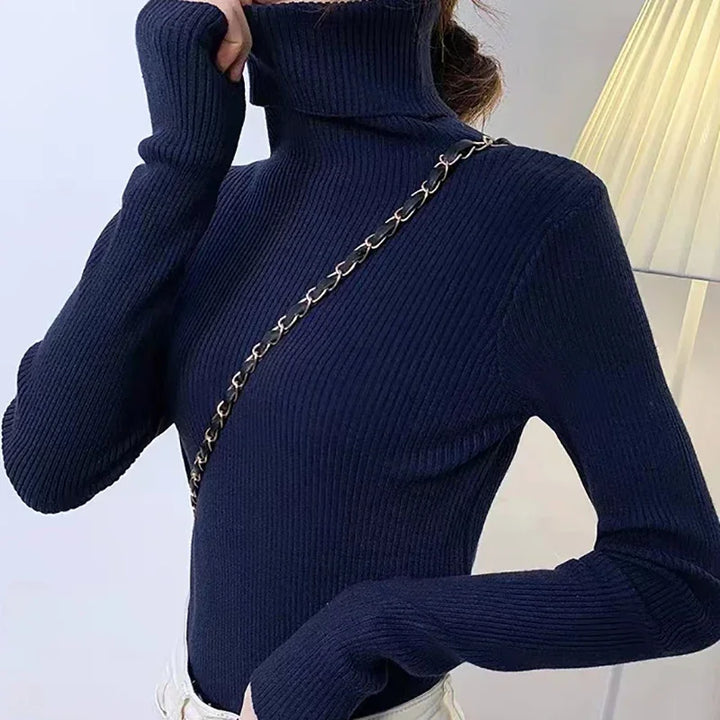 2025 Women Turtleneck Sweater Knitted Soft Pullovers Cashmere Jumpers Basic Solid Soft Sweaters Women Autumn Winter Casual Top