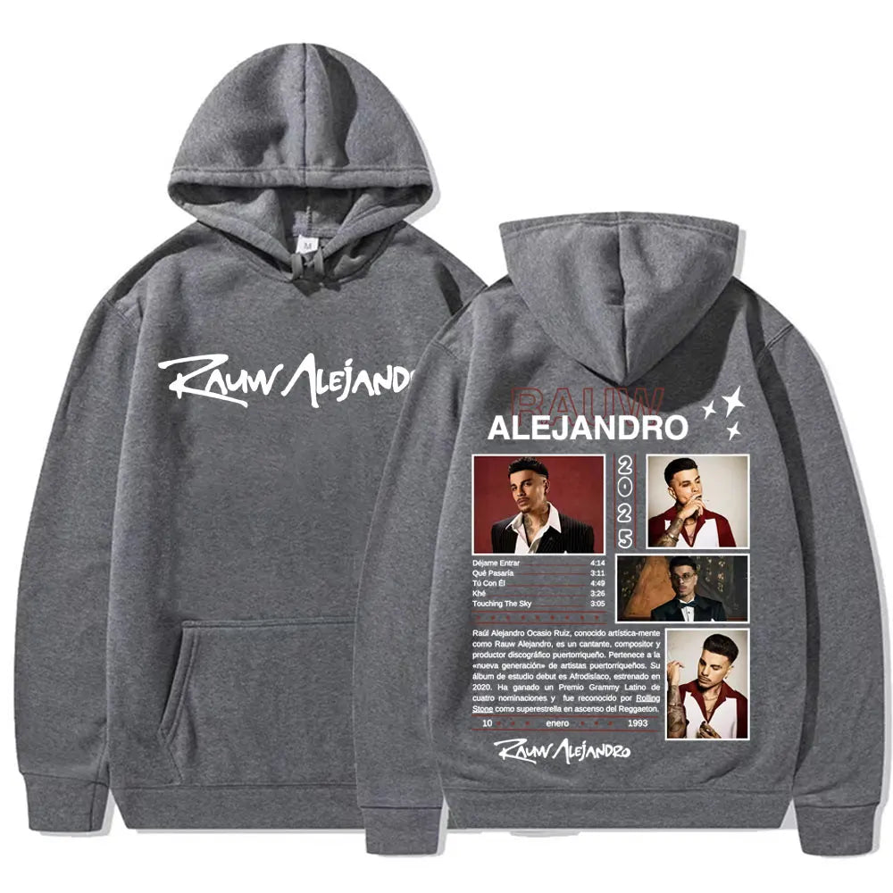 Rapper Rauw Alejandro 2025 Tour Merch Pullovers Men Women Fashion Trend High Quality Hoodies Casual Fleece Bodywarmer Sweatshirt