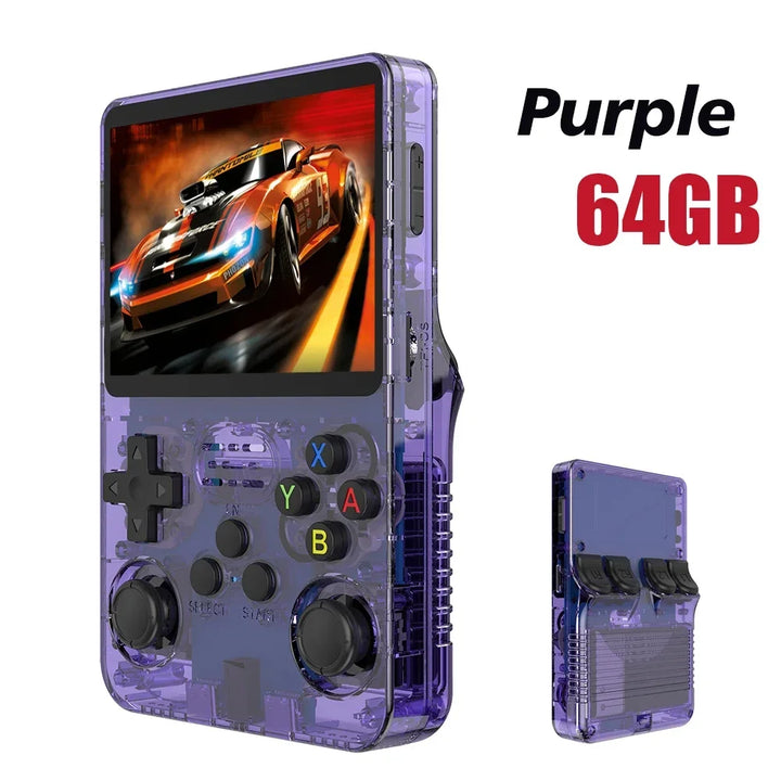 R36S Retro Video Handheld Game Console Linux System 3.5 in IPS Screen  3000mAH Battery 64G/128G TF Card Preinstalled Games