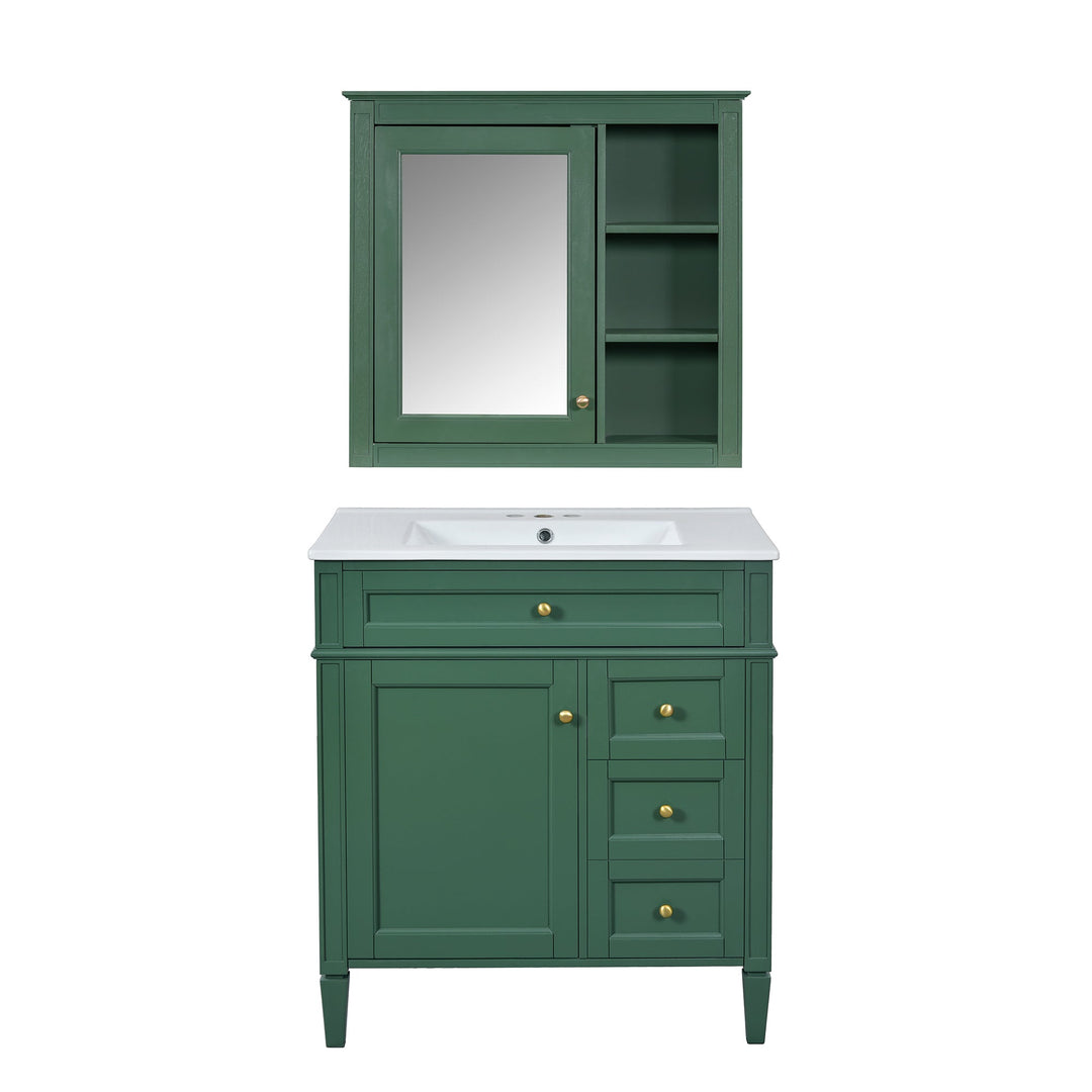 30'' Bathroom Vanity with Top Sink, Modern Bathroom Storage Cabinet