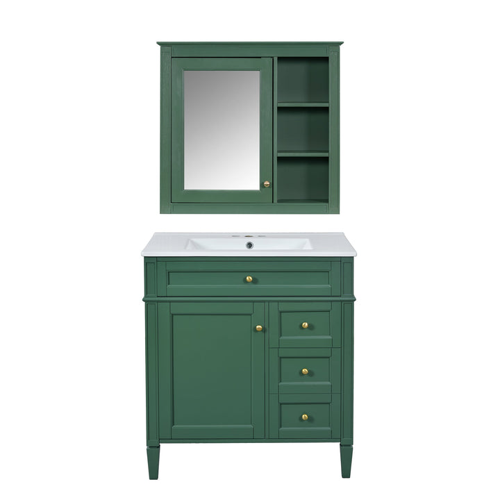 30'' Bathroom Vanity with Top Sink, Modern Bathroom Storage Cabinet