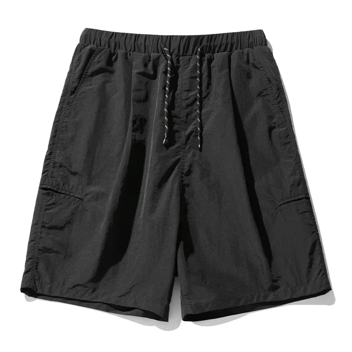 Slightly wrinkled cargo shorts thin side open pockets outdoor casual cropped streetwear pants men clothing