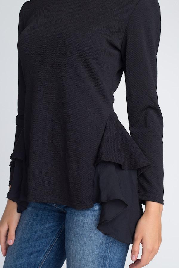 Women's Long Sleeve Ruffle Top