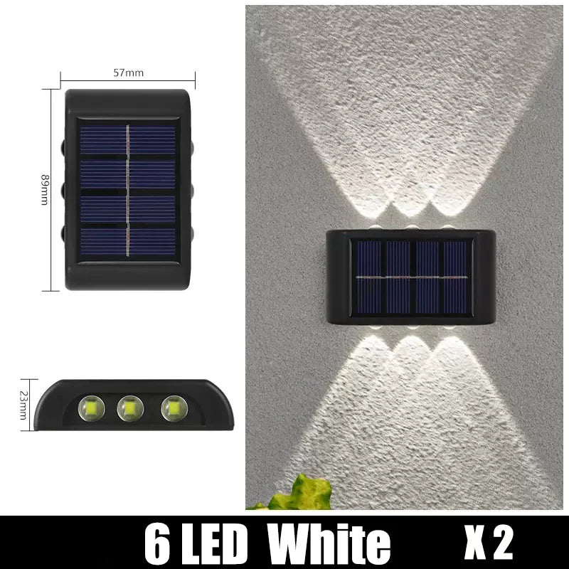 1-2PC 6/8 LEDs Solar Outdoor Wall Decorative Landscape Lighting Light Fixtures Suitable For Courtyard Villa Fence Terrace Garden