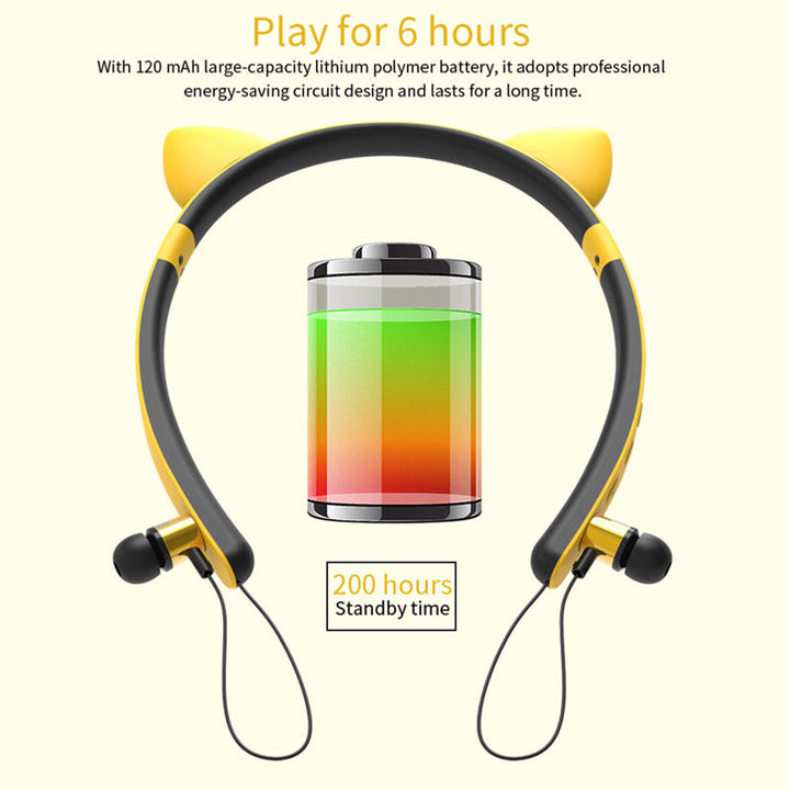 Cat Ear Headset With Microphone For All Phones