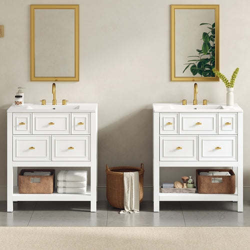 60'' Bathroom Vanity Set with Ceramic Sink (Separate), Free Standing