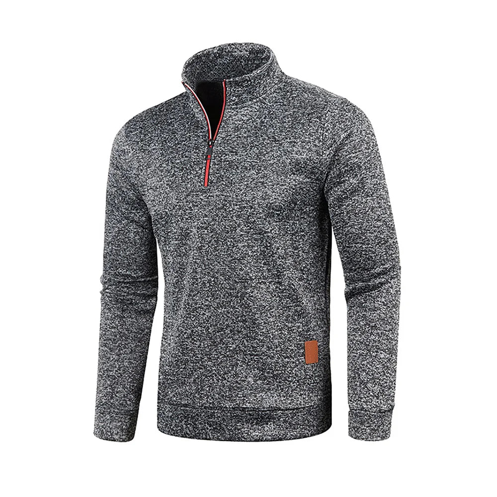 Men Sweatshirts Spring Thicker Pullover Half Zipper Pullover for Male Hoody Outdoor Sweatshir Autumn Solid Color Turtleneck Swea