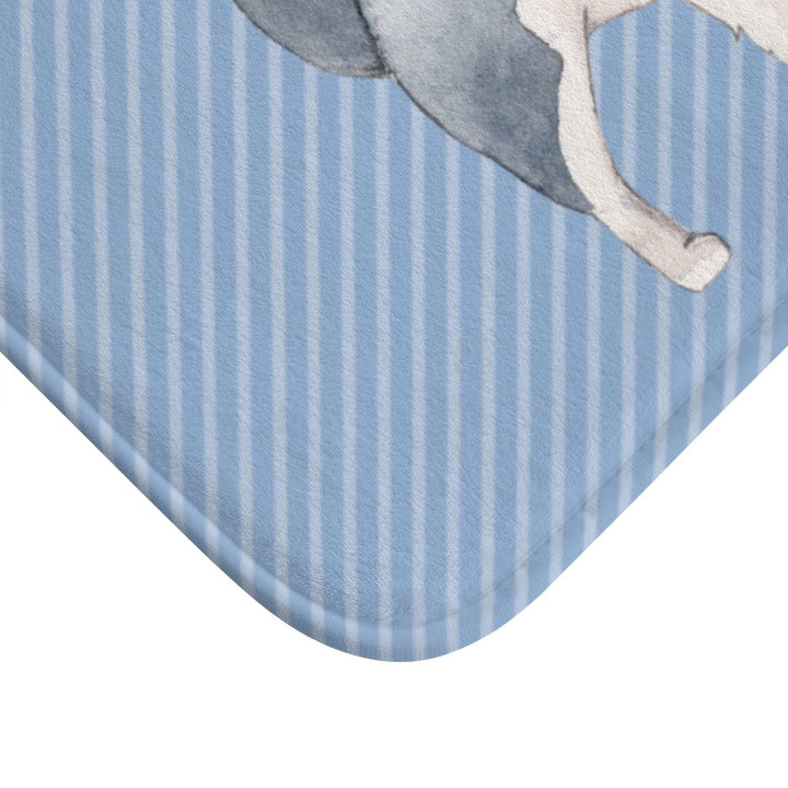 Siberian Husky Blue Bath Mat