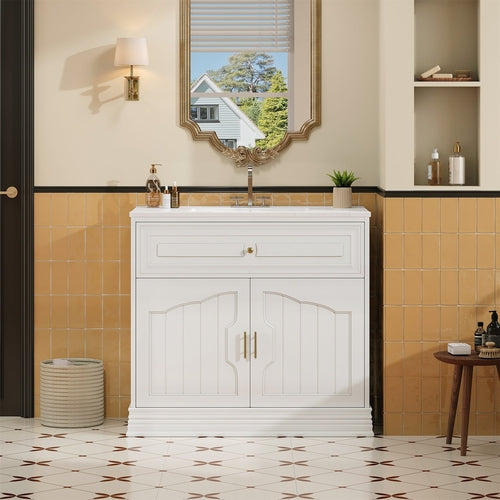 36' Luxurious Bathroom Vanity with Ceramic Sink, Bathroom Vanities