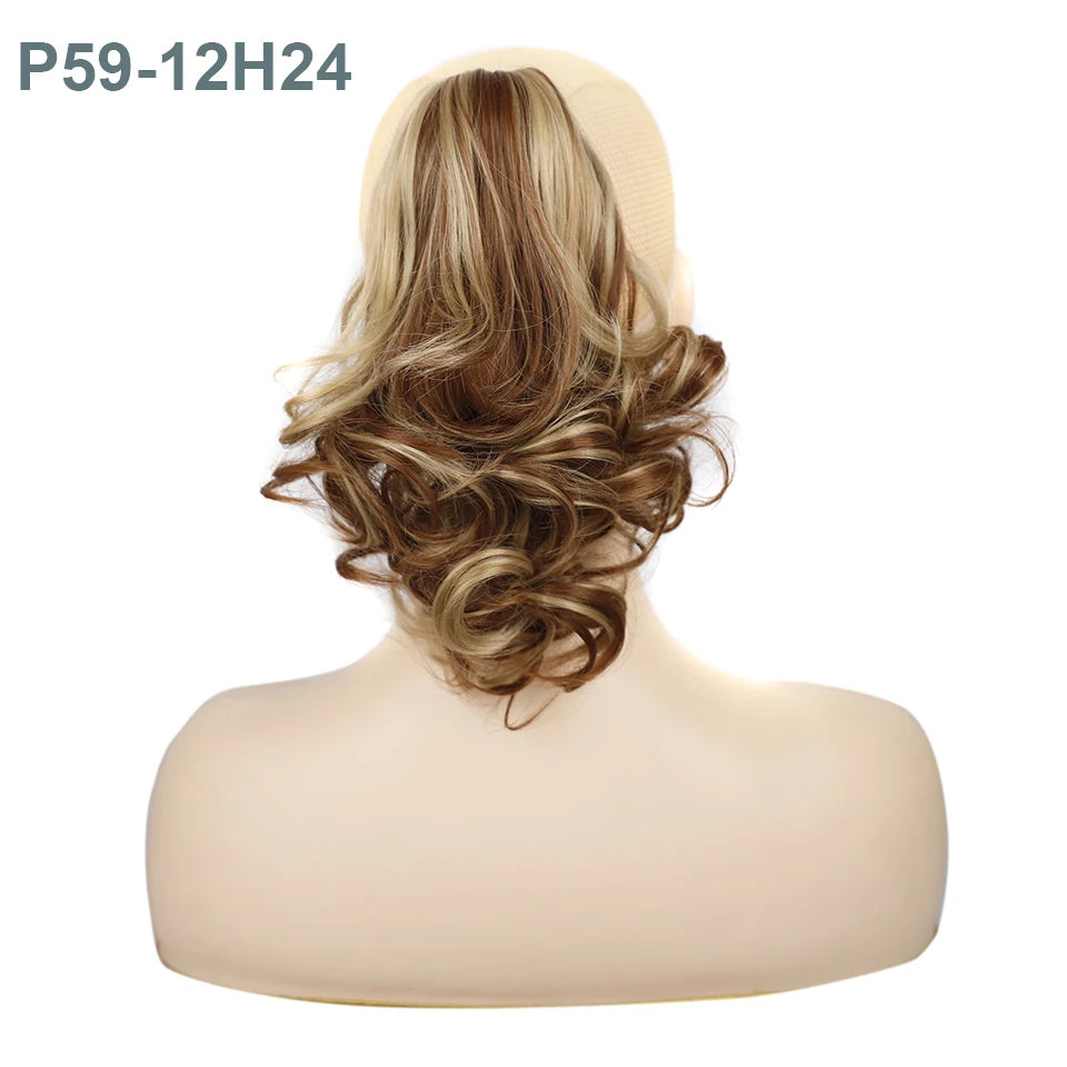 Synthetic Claw Clip On Ponytail Wavy False Hair Extension Hairpiece for Women Accessories