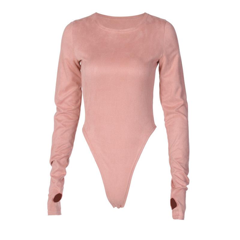 Women Solid Long Sleeve Bodysuit