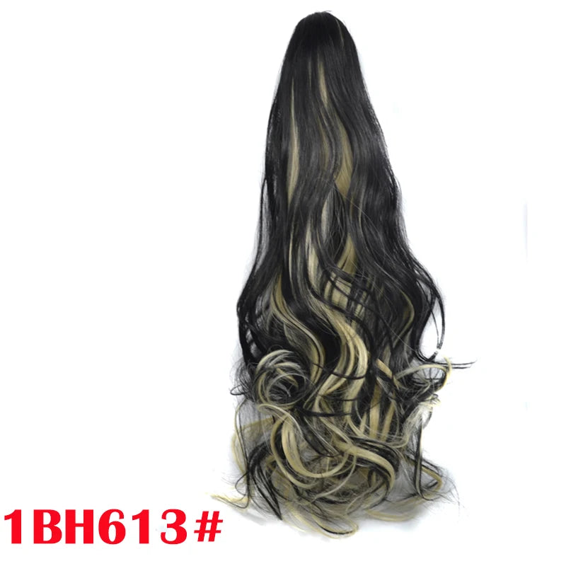 Synthetic Claw Clip On Ponytail Wavy False Hair Extension Hairpiece for Women Accessories