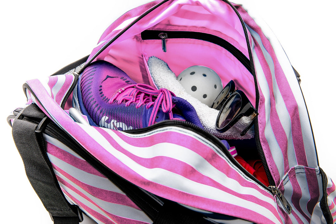 Pink Stripes Pickleball Bag & Sports Tote